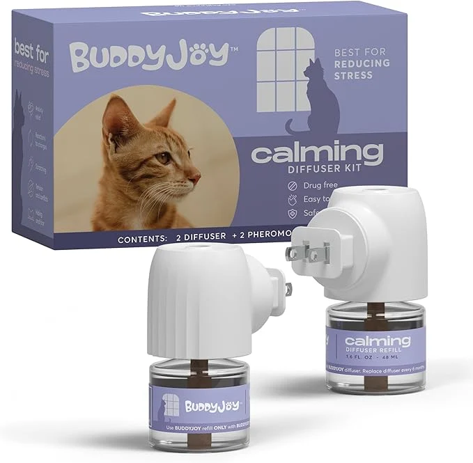 Modern Cat Calming Diffuser Refills – Long-Lasting 30-Day Formula Cat Pheromones Calming Diffuser for Stress Relief Relaxation and Anxiety Reduction Easy to Use – 2 Diffusers 2 Refills About This Elegant