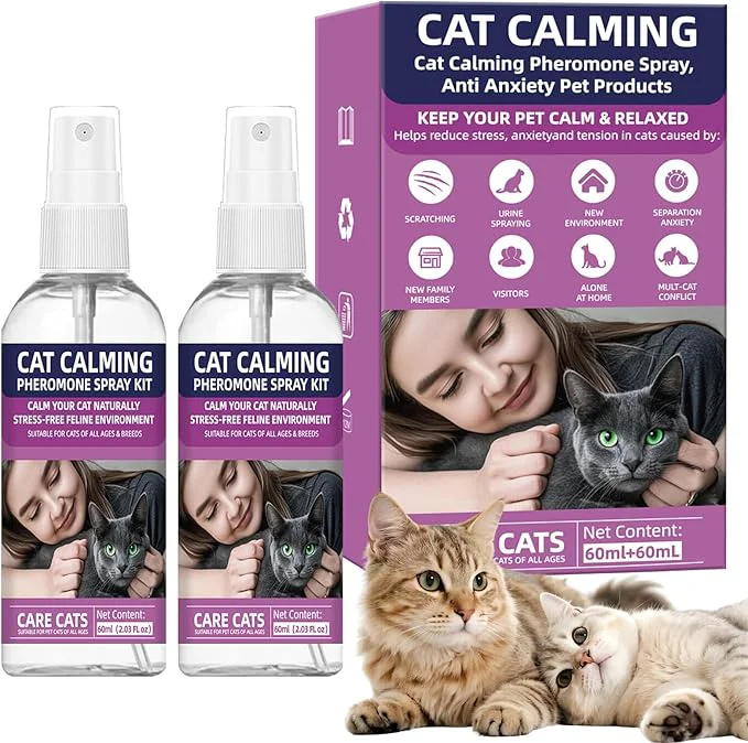 Carefully Designed Cat Calming Pheromone Spray Kit Feline Calm Pheromones Vet Drug- Anxiety Relief for Multi-Cat Homes Stops Scratching Urine Marking 60-Day Supply Drug- 2 About This Fine Crafted