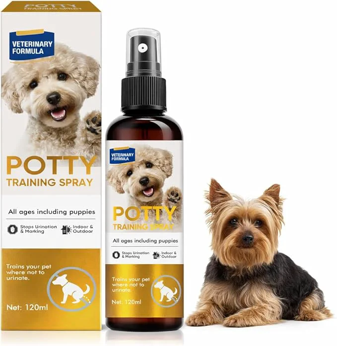 Trendy Potty Training Spray for Dogs Advanced Dog Spray for Indoor Housebreaking Dog Pee Spray with Pheromone Attractant Effective Potty Training Aid for Puppies Adult Canines 120mlAbout This Secure