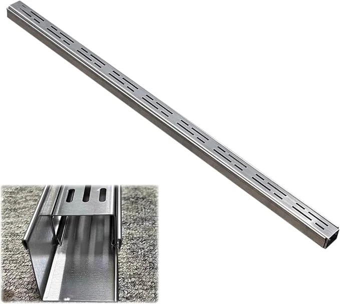 Detailed Slim Channel Drain Kit - Low Profile 304 Stainless Steel Outdoor Drainage System Terrace Trench Drainage Solution 3.5x5cm 1.4x2in for Efficient Water ManagementAbout This Stylish