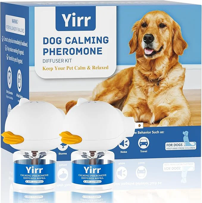 Comfortable Dog Calming Diffuser Puppy Pheromones Calming Diffuser Relaxing Pheromone for Dogs Relief Stress Anxiety Fighting Scratching Barking Help Train Dog to Pee 2 Diffuser 2 Refill 48ml About This Specialty