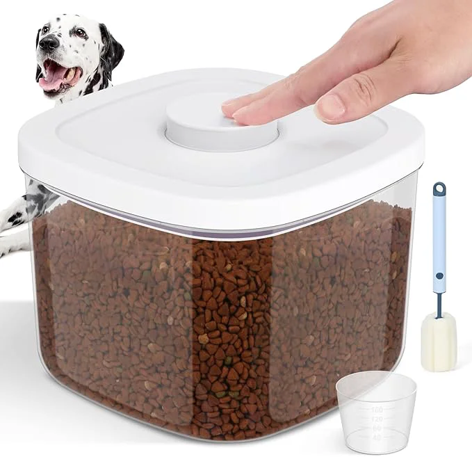Expertly Made 5-8Lbs 5.28Qt 5L Airtight Dog Cat Food Storage Container and Pet Storage Bin BPA-. PET Clear Stackable Dog Treat Containers for Pet Food Rice Dry Ces Flour Sugar Bread etc MediumAbout ThisOverview Durable