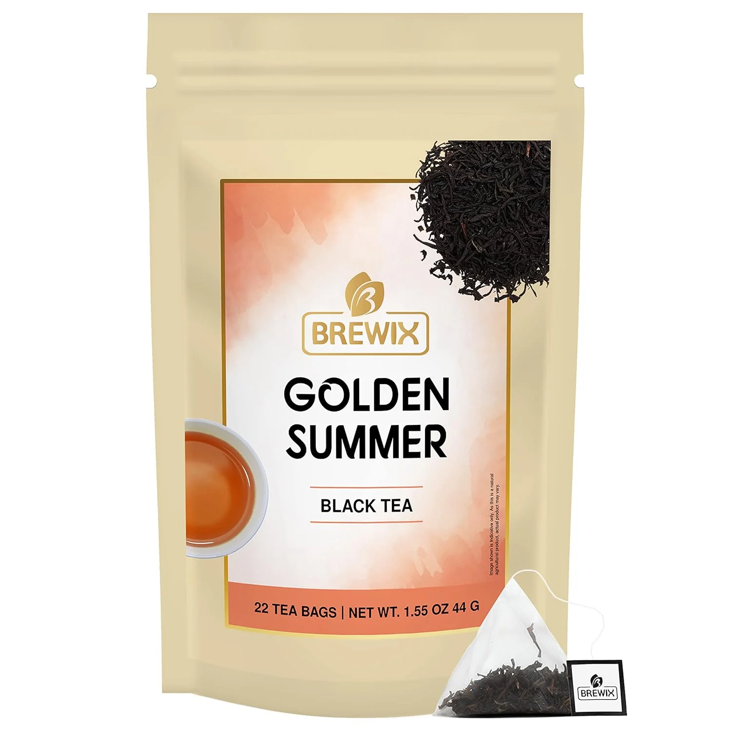 Relaxed Brewix Darjeeling Golden Summer Tea From Himalayas 22 Pyramid Tea Bags High Grown in the Himalayas Long Leaf Tea Premium Material