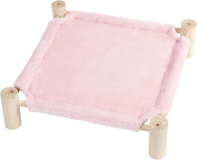 Verified Patas Lague Cat and Dog Hammock Bed for Small Dogs Brethable Wooden Cat Pet Rabbit d Outdoor Bed Cots Furniture for All Seasons Fleece PinkAbout ThisOverview Crafted
