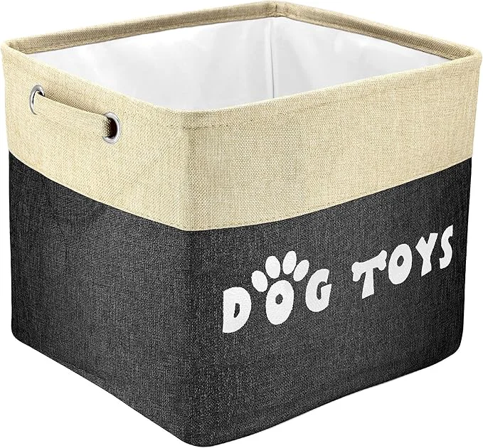 Fashionable PET ARTIST Large Dog Toy Basket Bin - Rectangular Storage Box Chest Organizer for Dog Toys Coats Clothing Apparel Accessories Blanket Black 15 x13 x12 About ThisOverview Dependable