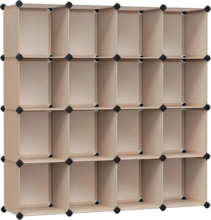 Efficient SONGMICS Cube Storage Organizer Set of 16 Plastic Cubes Book Shelf Closet Organizers and Storage Room Organization Bedroom Living Room 12.2 x 48.4 x 48.4 Inches Camel Brown ULPC442K01About ThisOverview Genuine