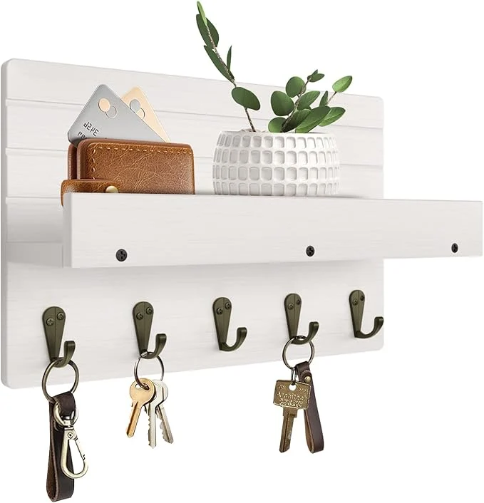Superior Key Holder Wall Mount Rustic Key Hooks for Wall with Shelf for Mail Organizer Entryway Decorative Key Rack with 5 Sturdy Hooks for Hanging Keys Dog Leash Sunglasses Wooden Key HangerAbout ThisOverview Specialty