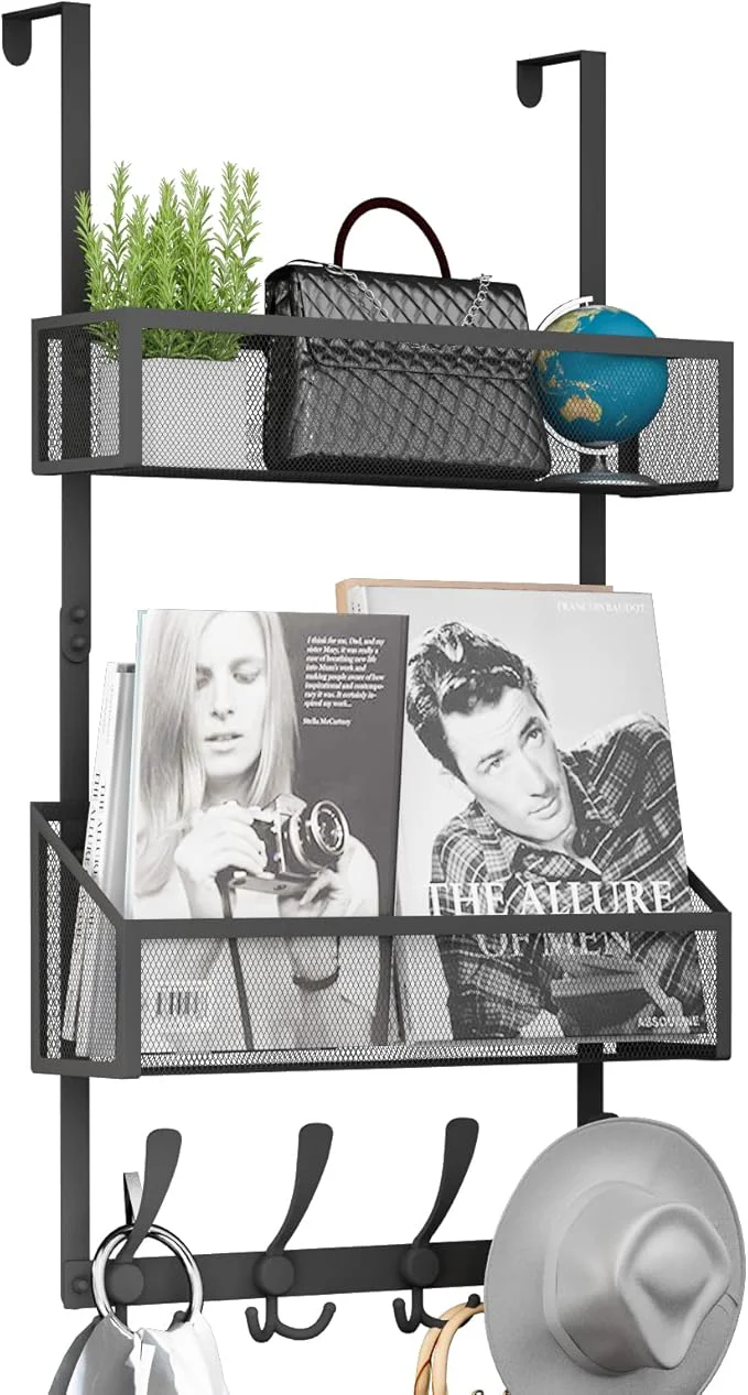 Easy-to-Use Over The Door Hooks Organizer Coat Rack Over The Door Storage Hanger Towel Rack Back of Door Storage Organizer for Bathroom Bedroom Kitchen Office Black 3-Tier About ThisOverview Premium