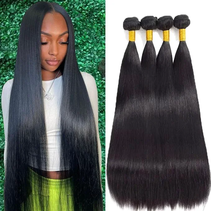 Consistent Selina Brazilian Virgin Human Hair Straight 4 Bundles 12 14 16 18 Inch Green