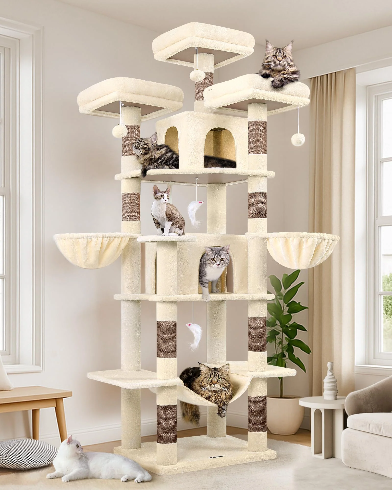 Quality Globlazer Big Cat Tower – 80-Inch Indoor Cat Tree for Multi-Cat Homes Optimized