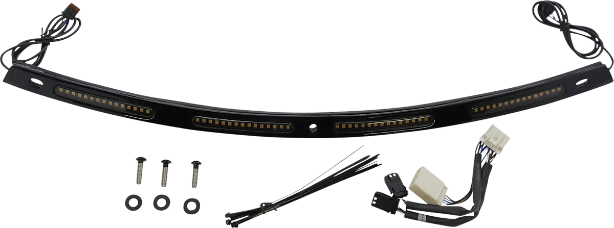 Classic Custom Dynamics Windshield Trim - Sequential Turn Signals - Black CD-WT2-SEQ-05-B Optimized