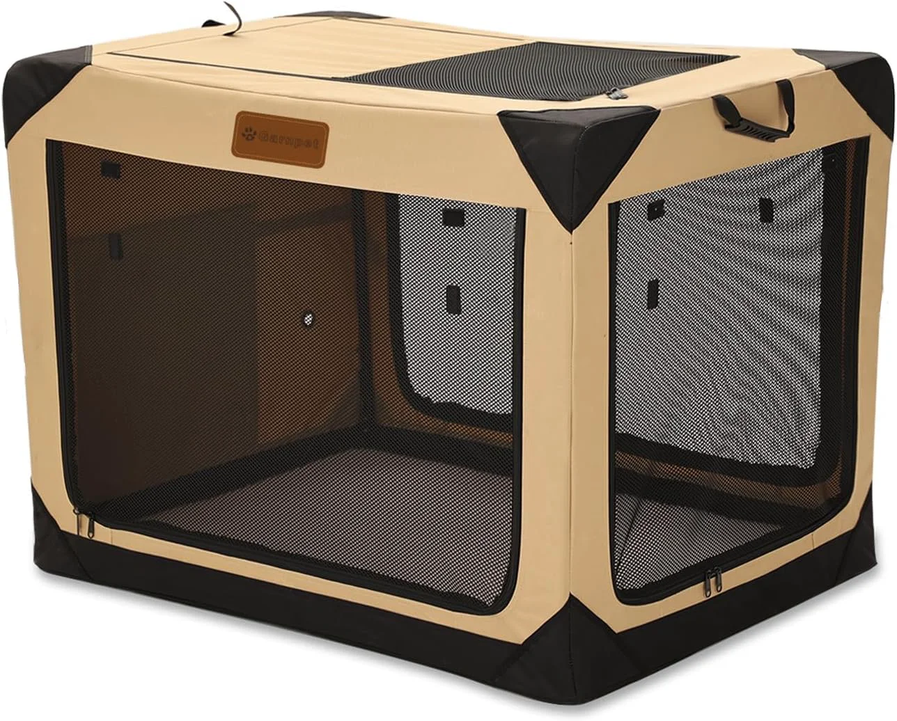 Artisan Garnpet Soft Dog Crate for Extra Large Dogs – 4-Door Foldable Indoor Outdoor Kennel Next-Generation