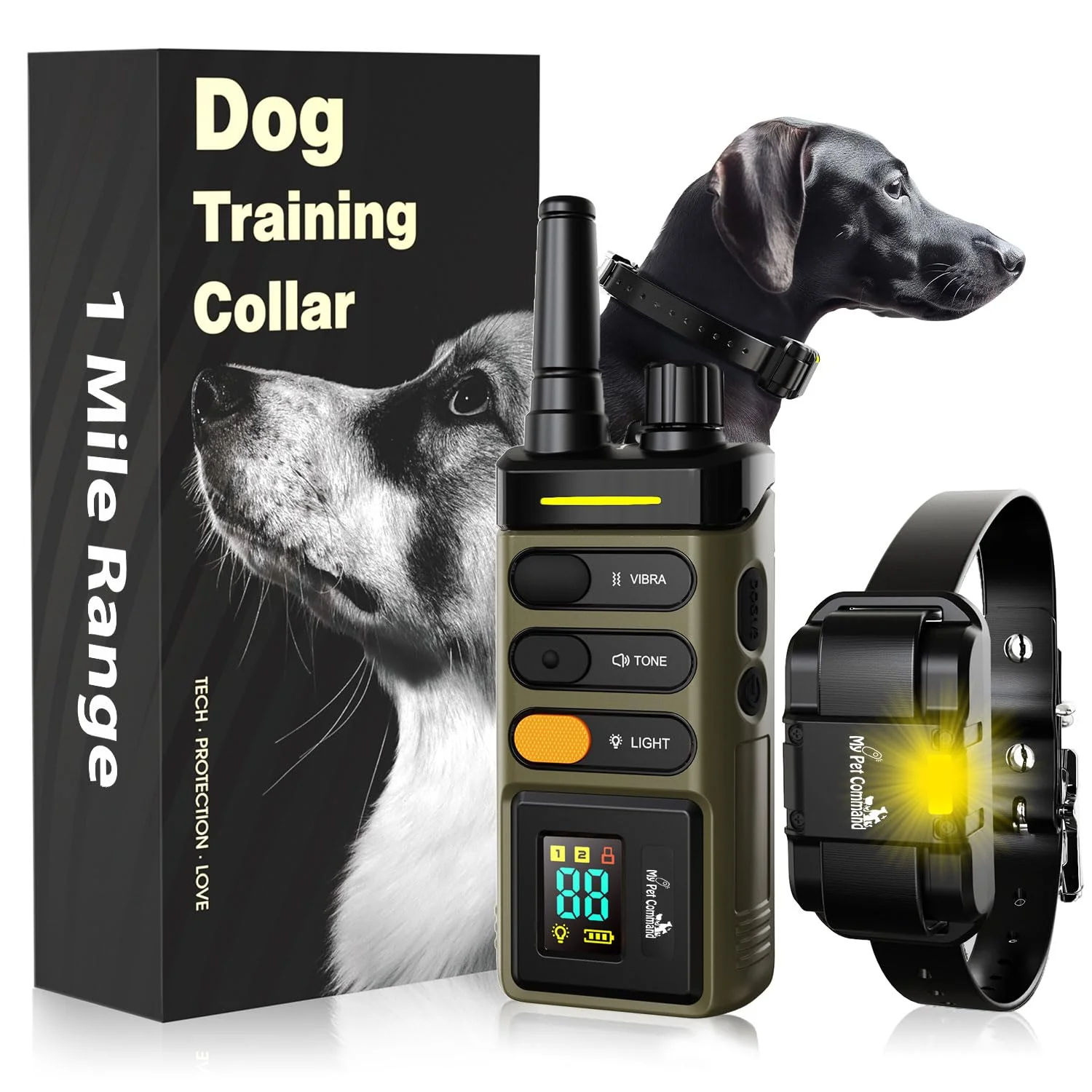 World-Class My Pet Command Long Range Dog Training Collar with Remote — 1 Mile Range Waterproof Exclusive