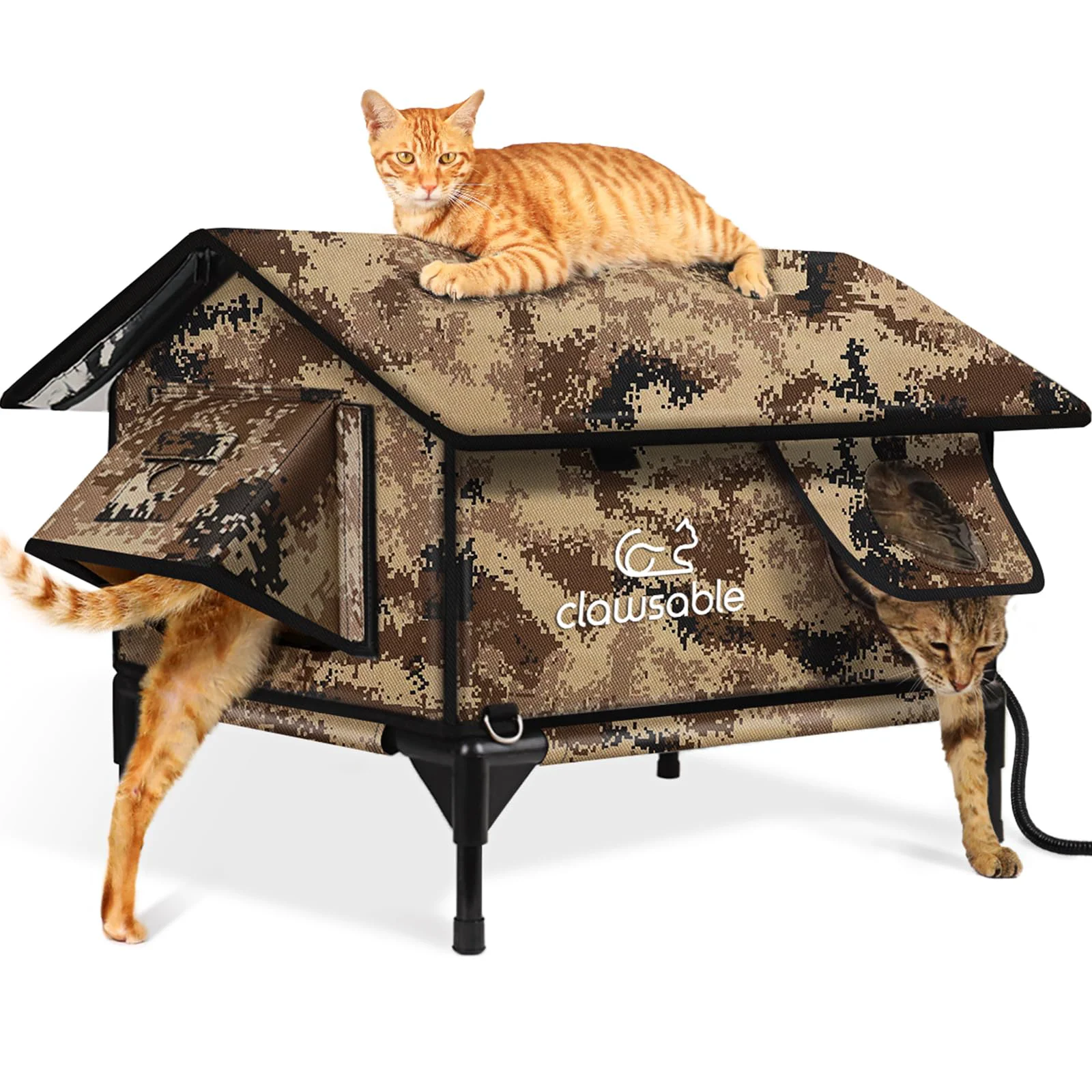 Optimized Rolimate Indestructible Gable Roof Heated Cat House Exclusive