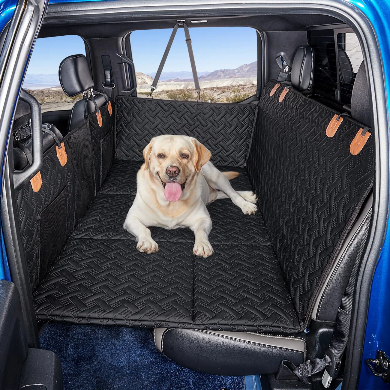 Green MAXFUT Dog Back Seat Extender for Truck Durable PU Leather Hammock Advanced