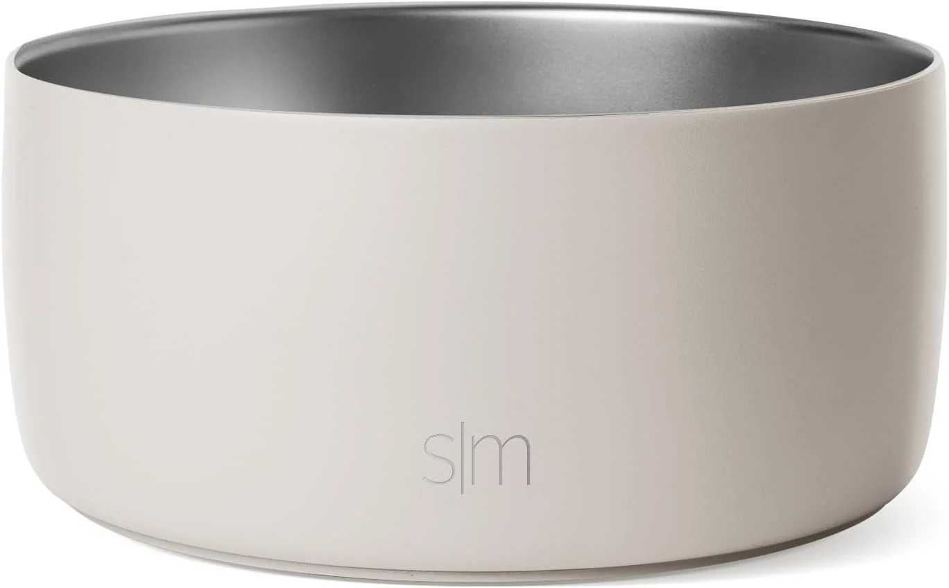 Contemporary Simple Modern Stainless Steel Pet Water Bowl for Dogs Cats Reusable Insulated Stainless Steel Food Bowls for Dog Cat No Tip No Slip BPA Bentley Collection Medium 32oz Almond Birch Proven