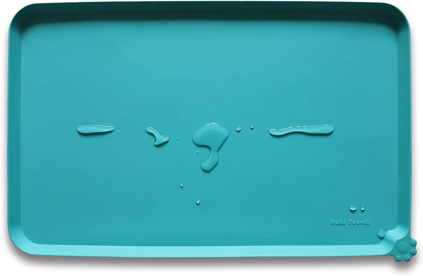 Sustainable Hoki Found L Silicone Pet Food Mats Tray - Non Slip Pet Dog Cat Bowl Mats Placemat - Dog Pet Cat Feeding Mat - Waterproof Dog Cat Food Mats -Pet Water Mats for Floors -Teal Outstanding
