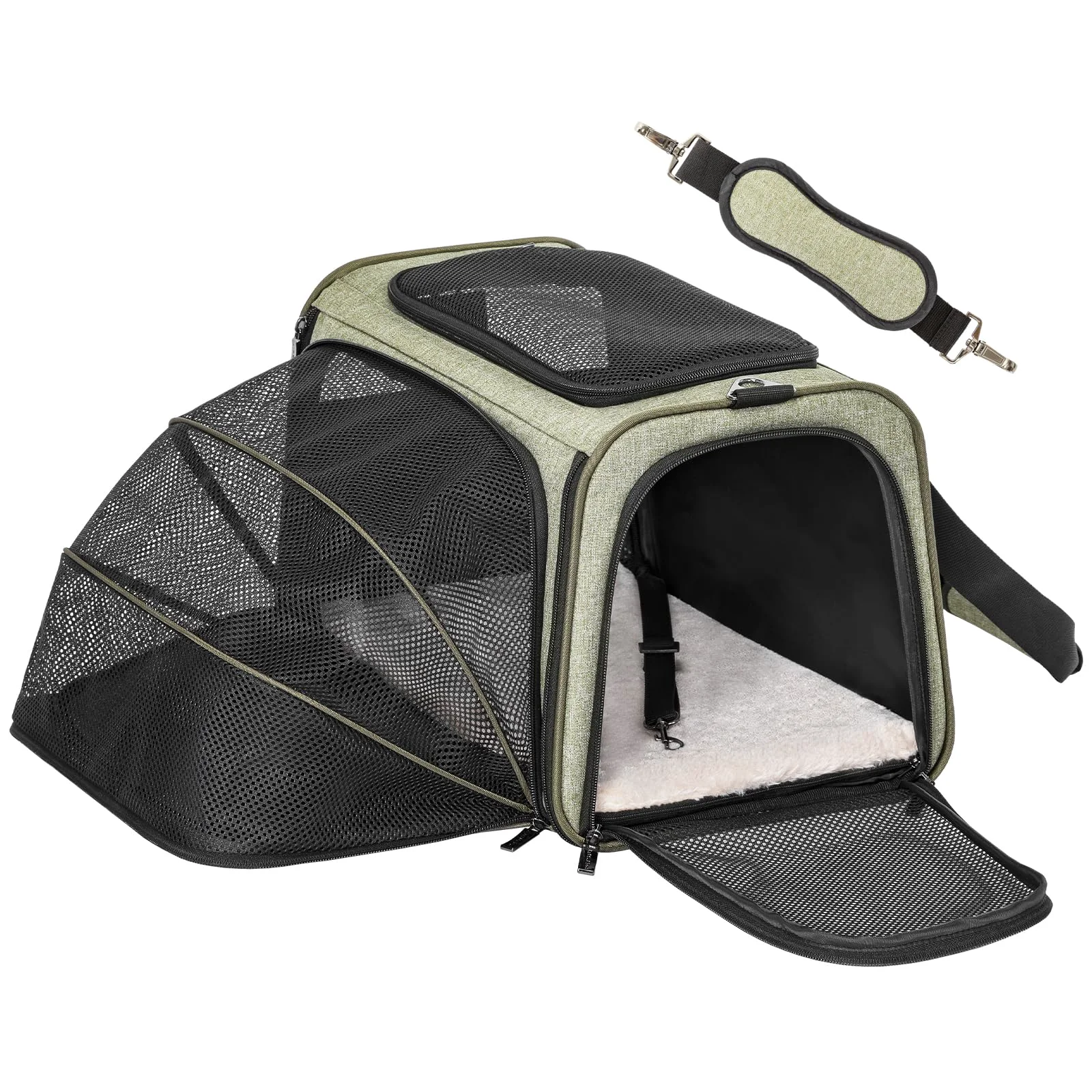 Flexible Petsfit Expandable Pet Carrier – Airline- Soft-Sided Travel Carrier for Cats Dogs Eco-Friendly