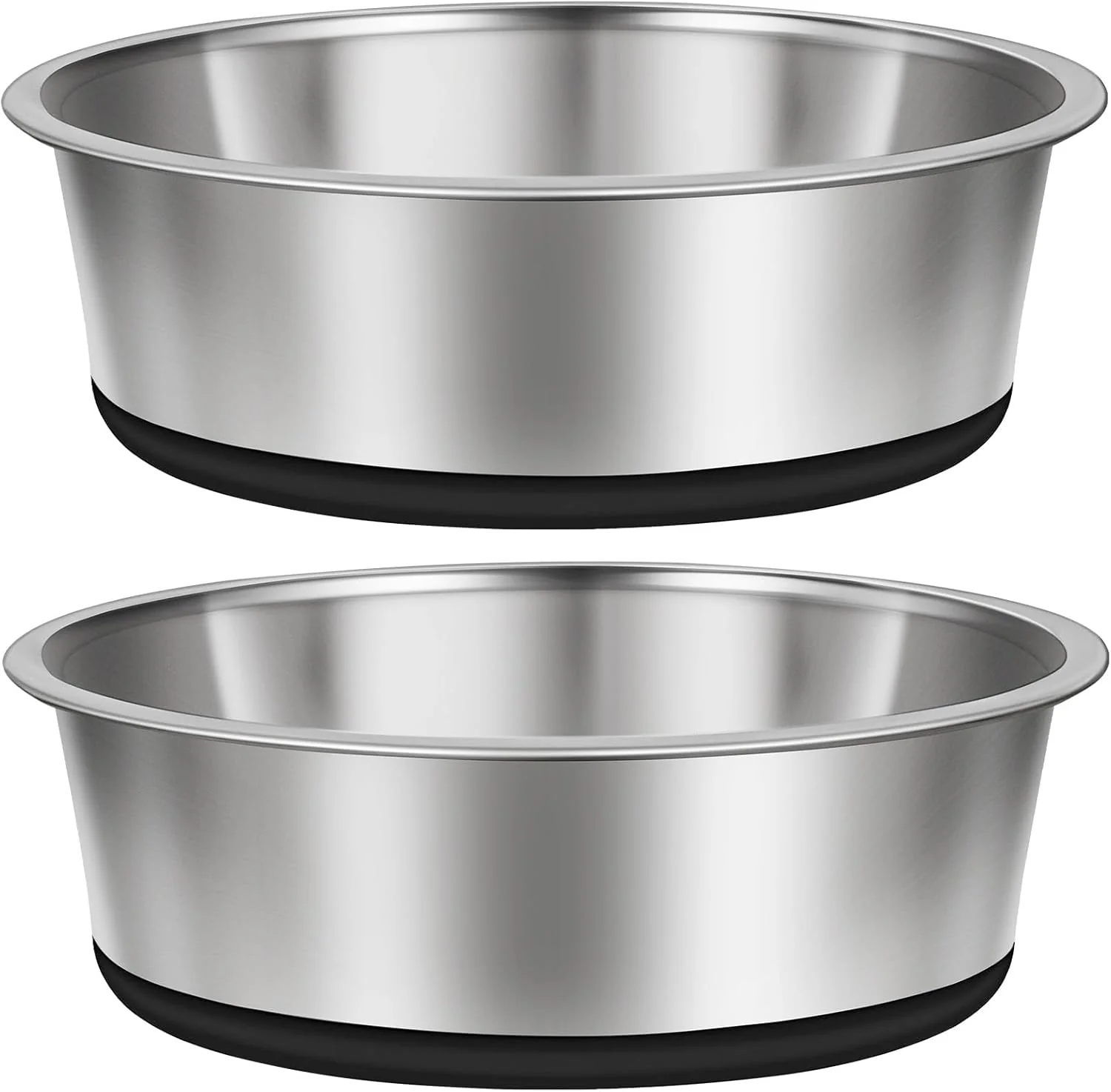 Soft Taglory 4 Cup Stainless Steel Dog Bowls Set of 2 for Food and Water Silicone Base Anti-Slip Rust Resistant Extra Thick Metal Bowls for Small Dogs 30oz Black Modern