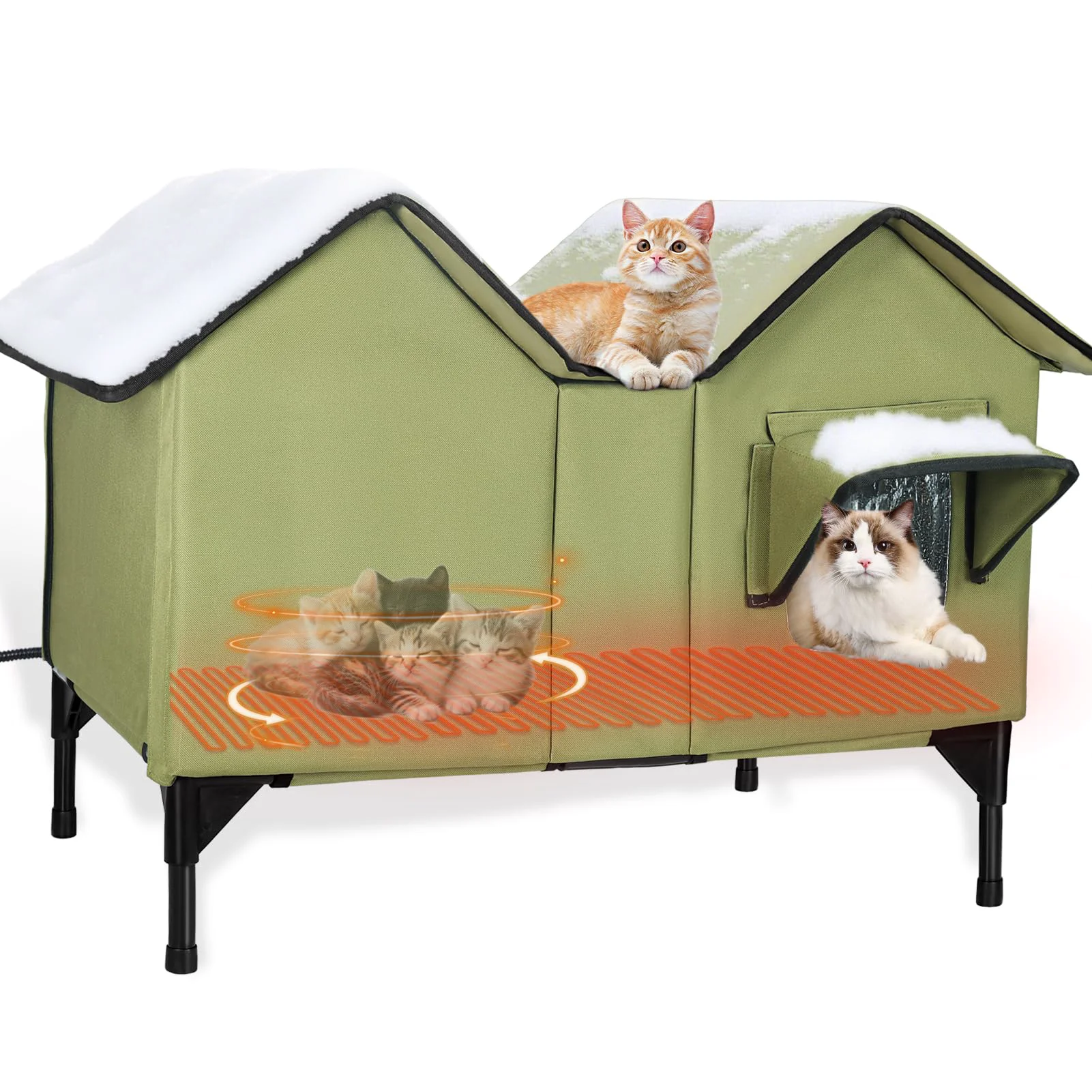 Next-Generation GUZROK Heated Outdoor Cat House – Extra Large Weatherproof Winter Shelter Verified