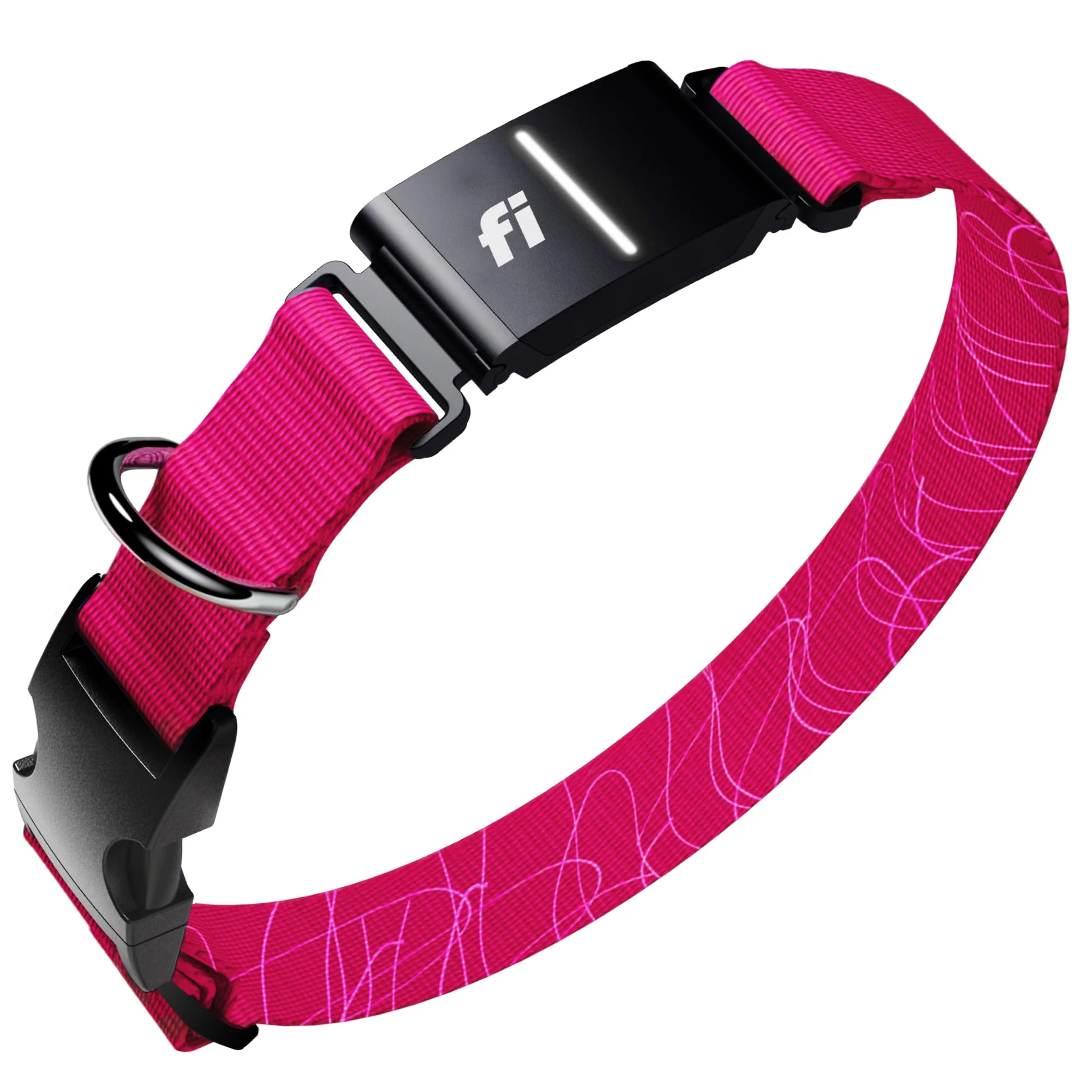 Effective Fi Series 3 Smart Dog Tracker Collar – GPS Health Behavior Monitoring 6-Month Membership Included Pink Large Unique