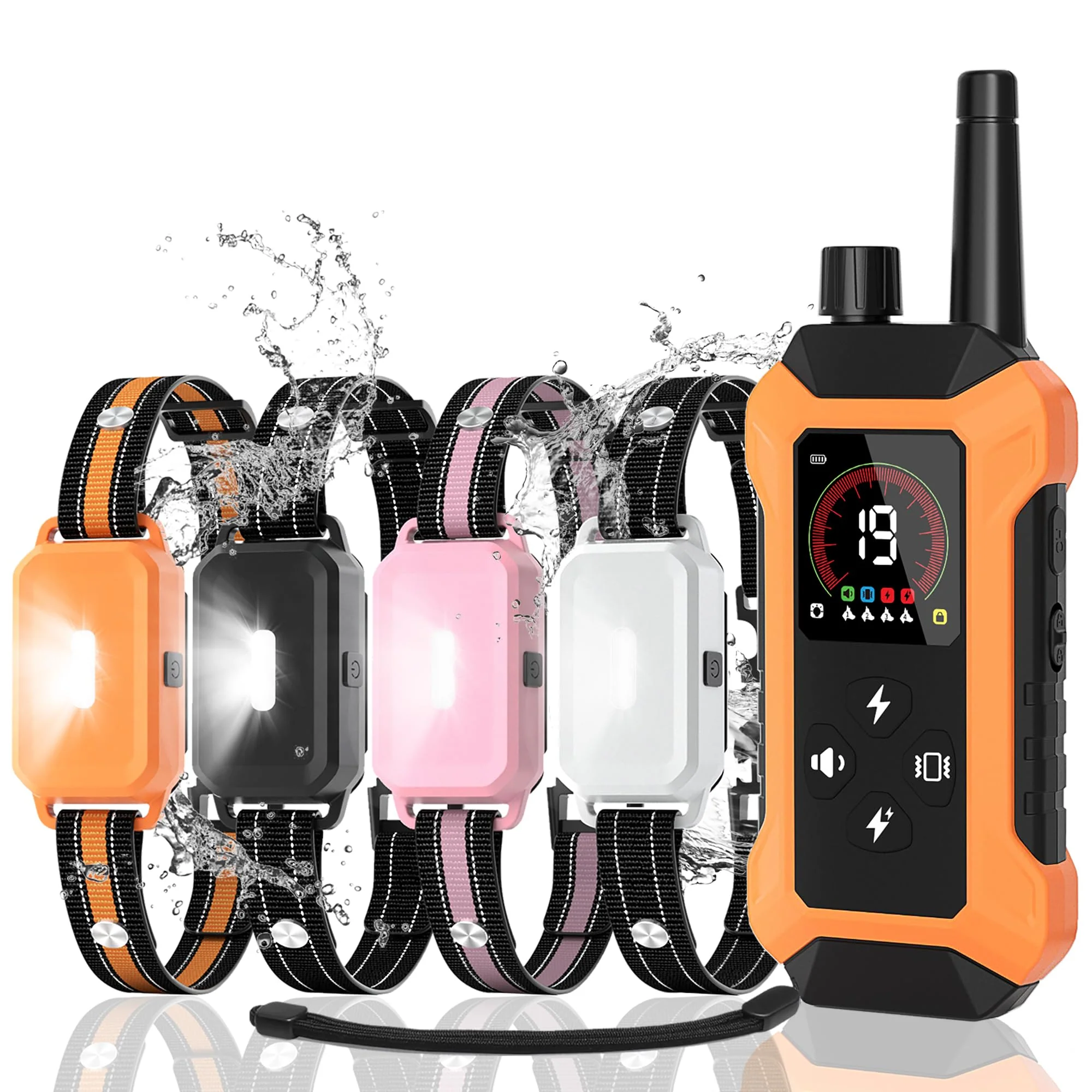 Lightweight HRRVEE Shock Collar for Dogs 4 Pack – 4400ft Range IPX7 Waterproof 4 Training Modes Reliable