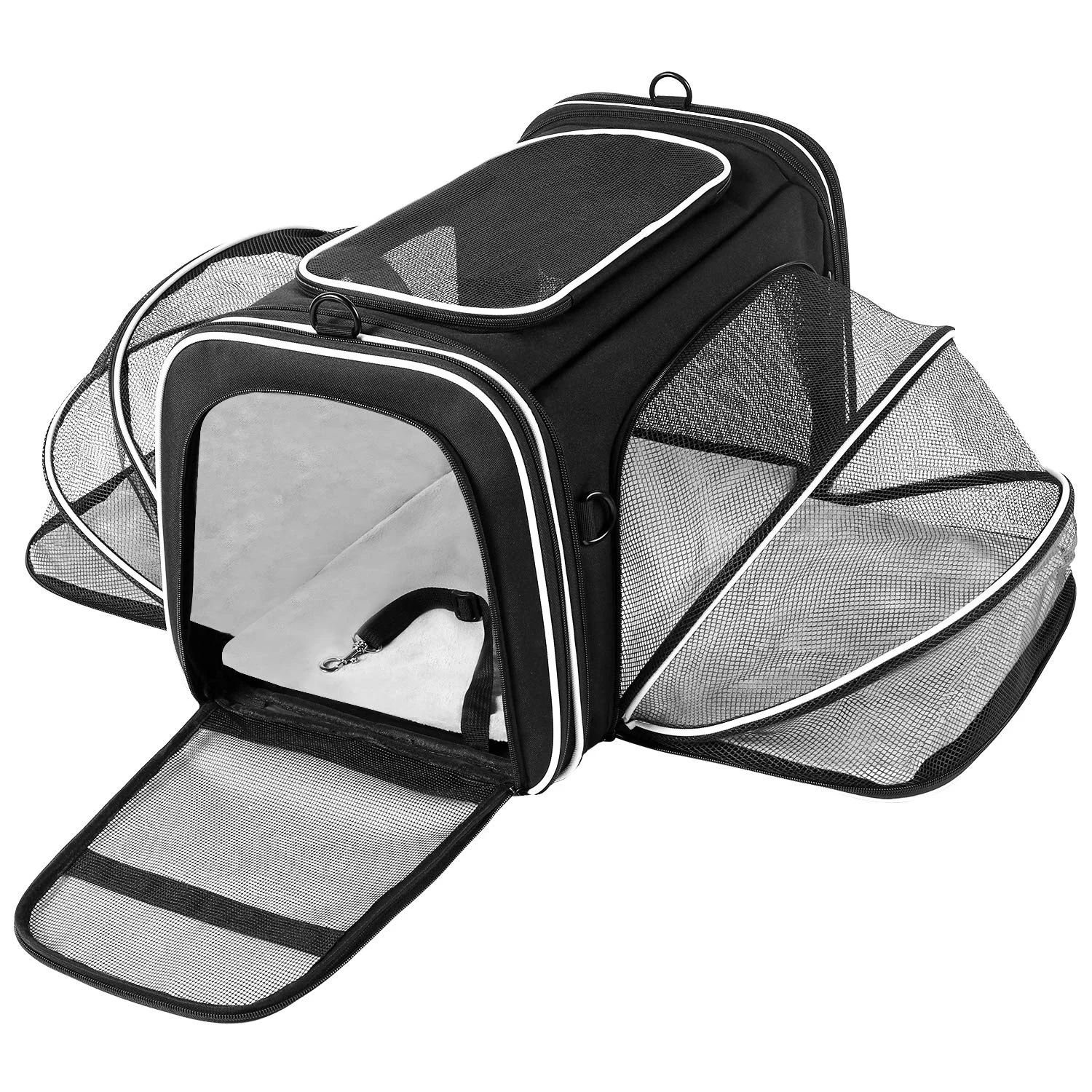 Organic MASKEYON TSA Airline Large Pet Travel Carrier – 4-Side Expandable High-End