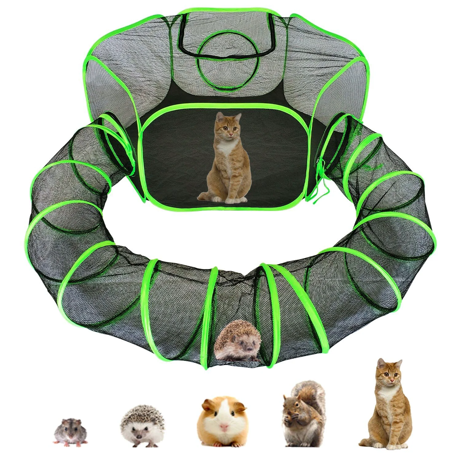 Modern HEYHOME Small Animal Playpen with Surround Tunnel – Indoor Outdoor Pet Yard Fence Authentic
