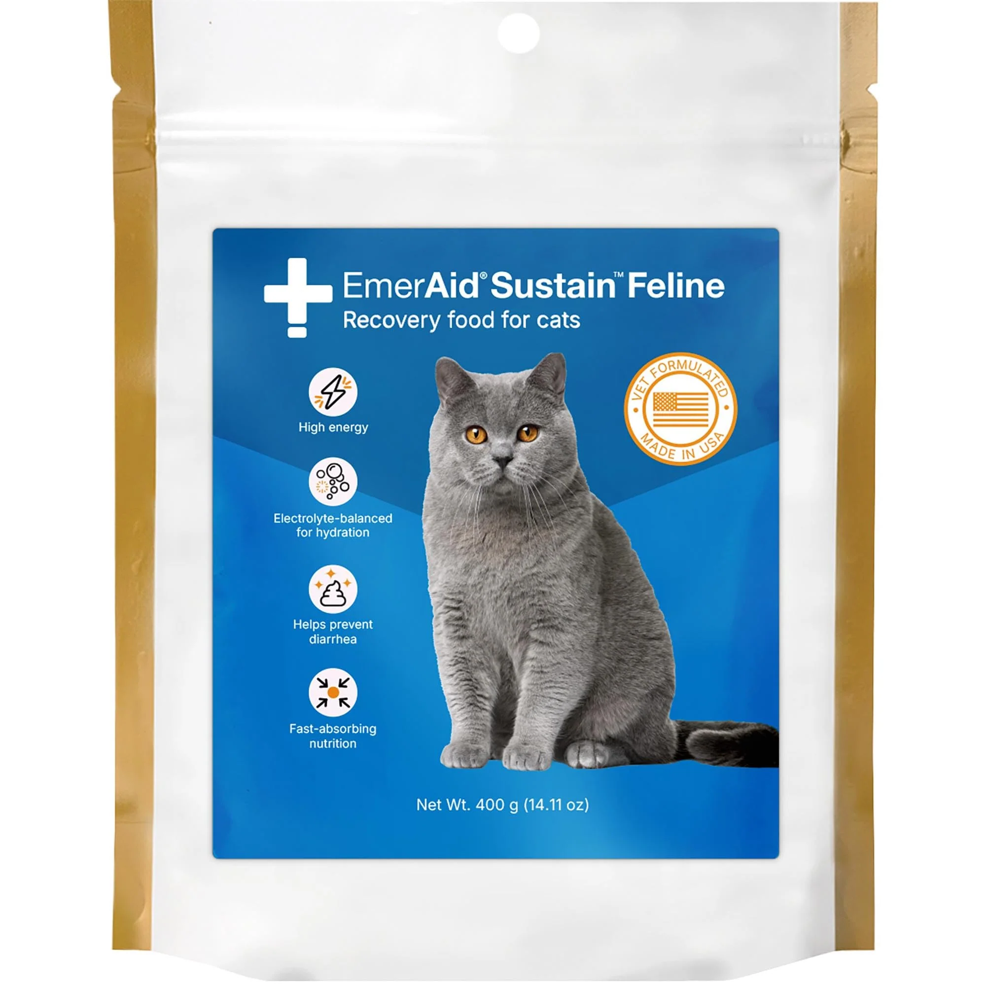 Innovative EMERAID Sustain Feline Recovery Food for Cats – 400 g Vet-Formulated Made in USA Genuine