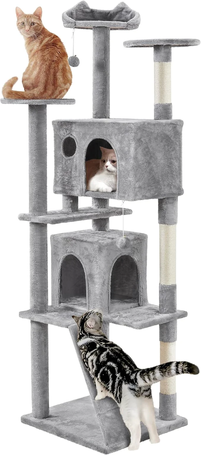 Genuine Yaheetech Tall Cat Tree 80in Multi-Level Cat Tower Elegant