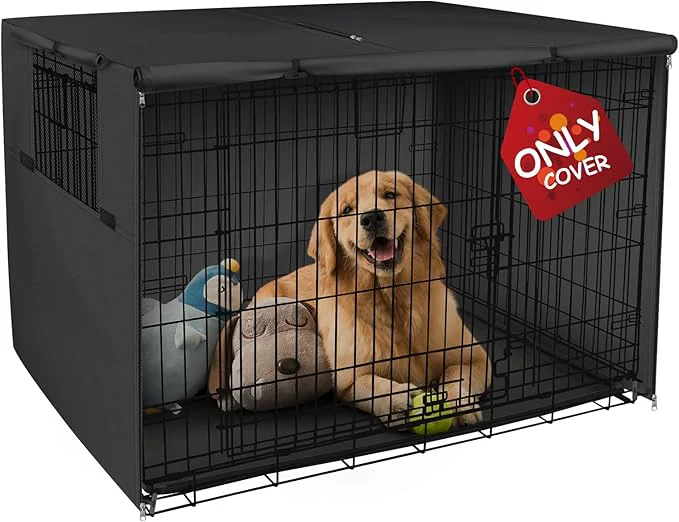 Efficient Explore Land Dog Crate Cover Heavy Duty Polyester Pet Kennel Sunshade Universal Classic