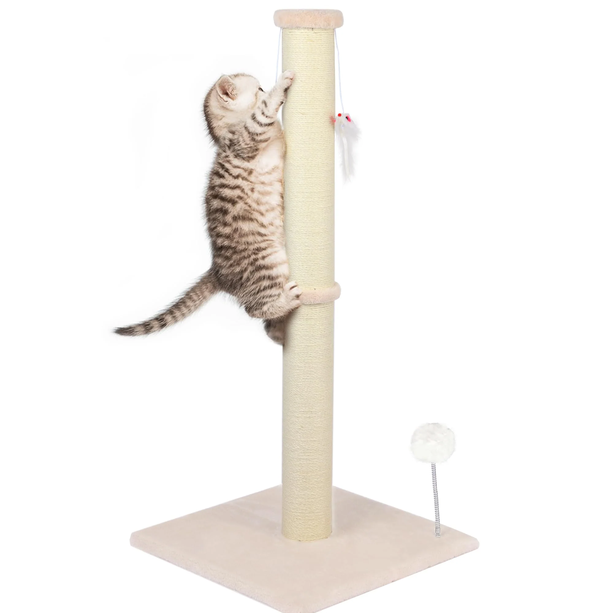 Efficient PELUMOZ 36-Inch Tall Cat Scratching Post – Premium Sisal Scratch Pole for Indoor Cats Environmentally Friendly