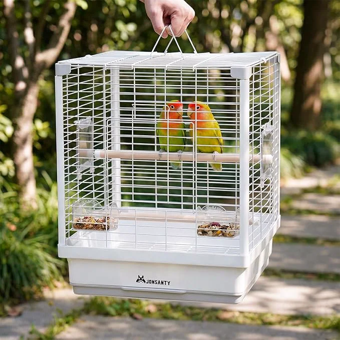 Detailed 17.3 Portable Travel Bird Cage Parrot Cage Ample Room Superior
