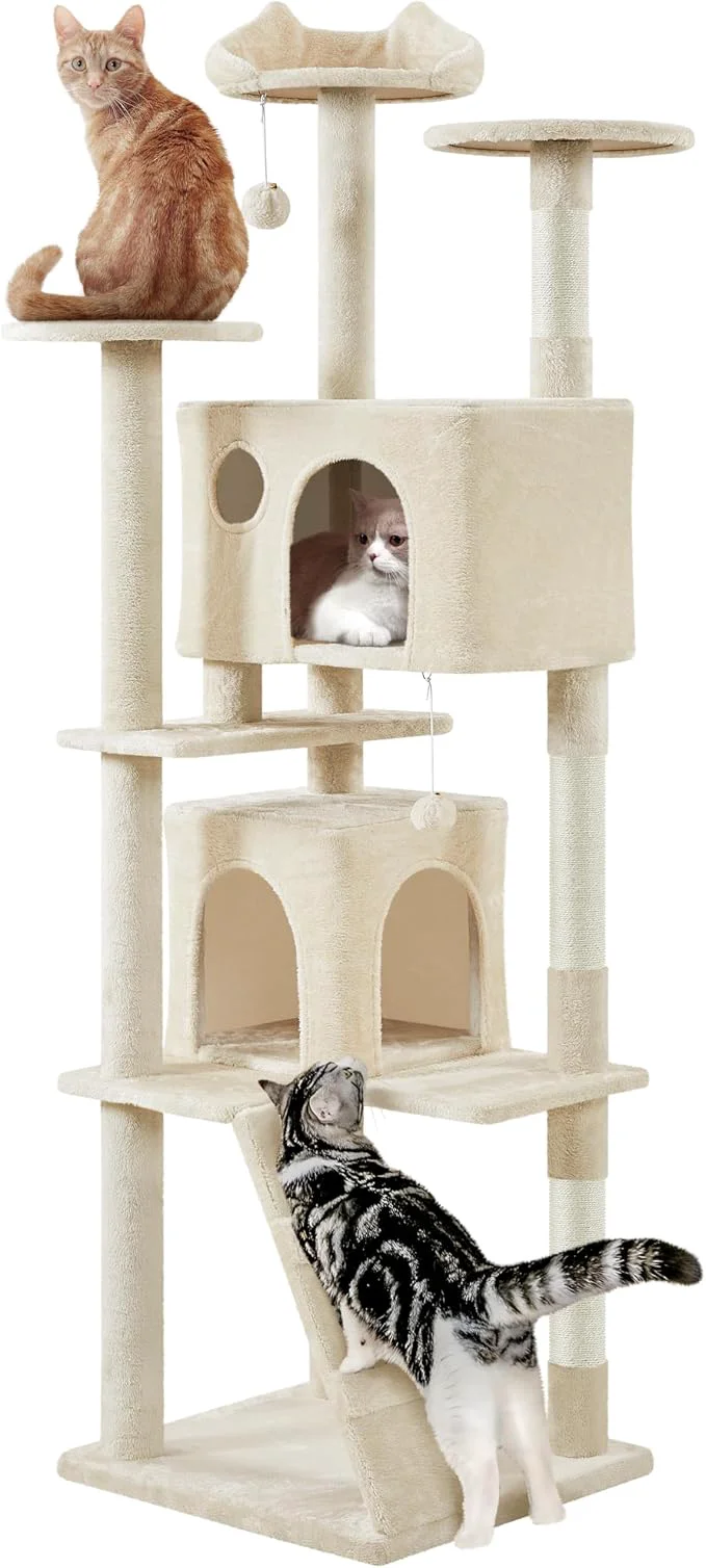 Premium Yaheetech XL Cat Tree 80in Multi-Level Cat Tower w Scratching Posts Double Secure