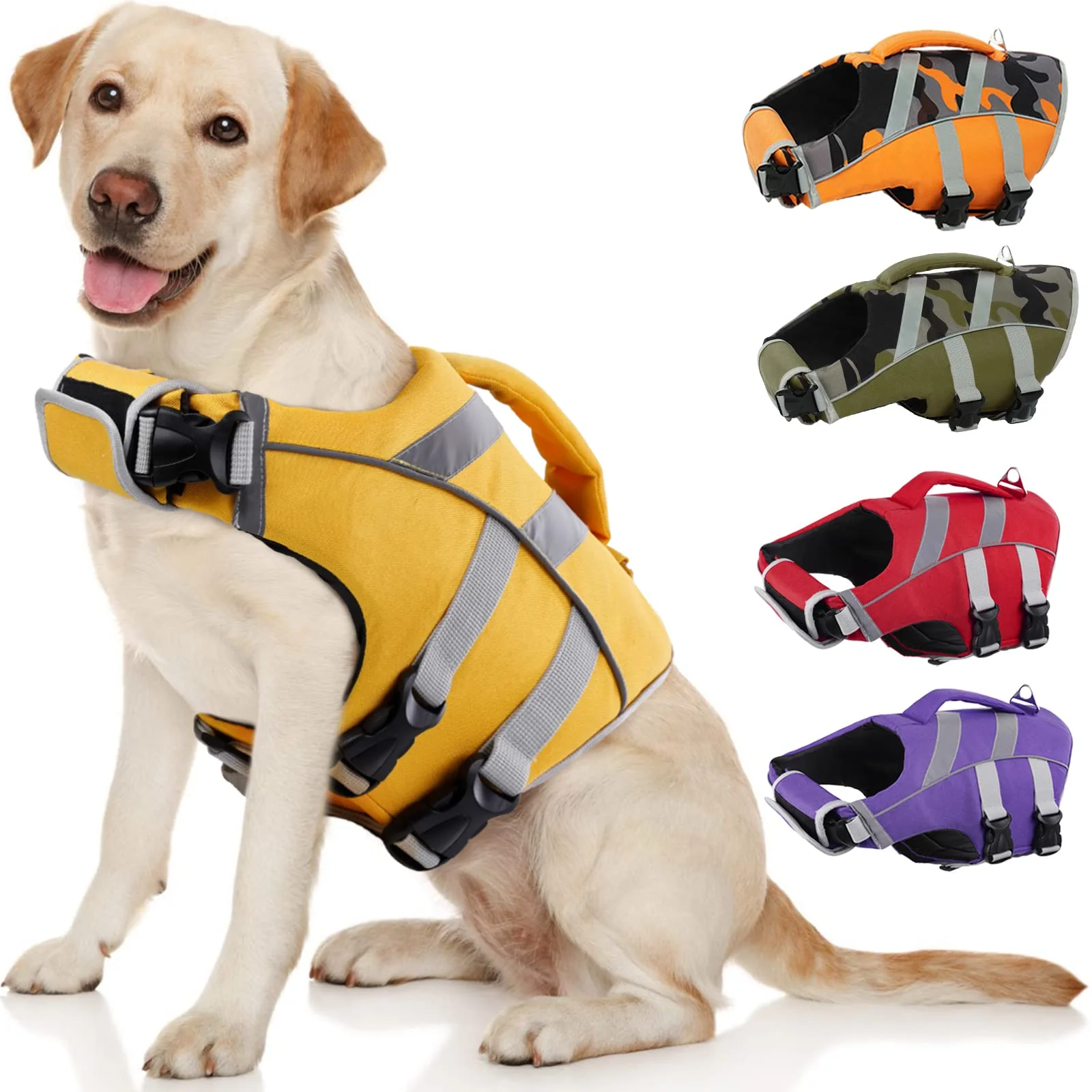 Safe Kuoser Dog Life Jacket with Reflective Stripes – Adjustable High-Visibility Vest Powerful