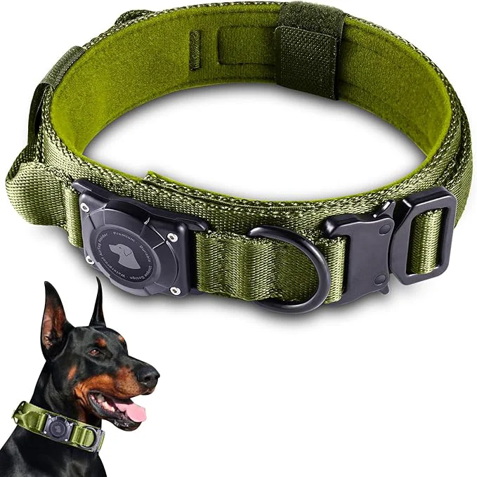 Versatile 2025 Upgrade Waterproof AirTag Dog Collar Military Tactical Dog Collar Quality