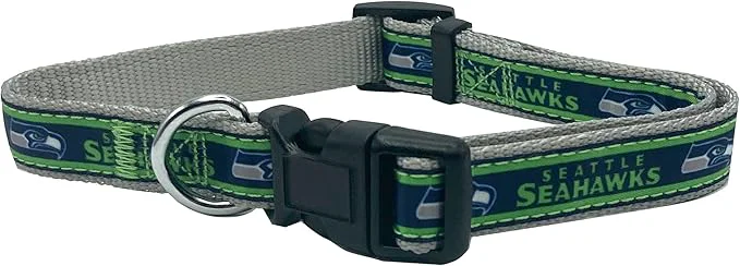 Sustainable Pets First NFL Seattle Seahawks Licensed PET COLLAR Medium Green