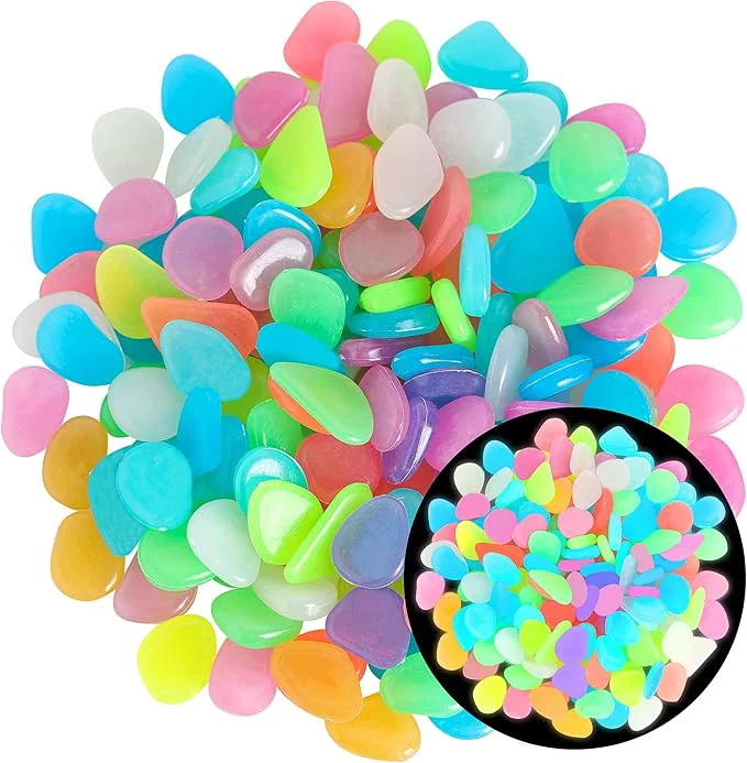 Minimalist 150 PCS Luminous Stones – Mixed Color Glow Rocks Decorations DIY Decorative Safe