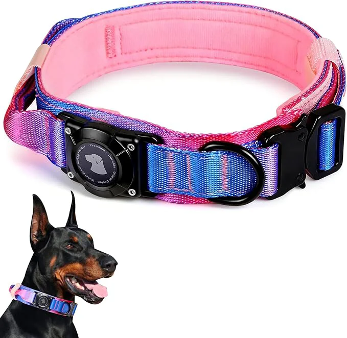 Unique 2026 Upgrade Waterproof AirTag Dog Collar Military Tactical Dog Collar Responsible