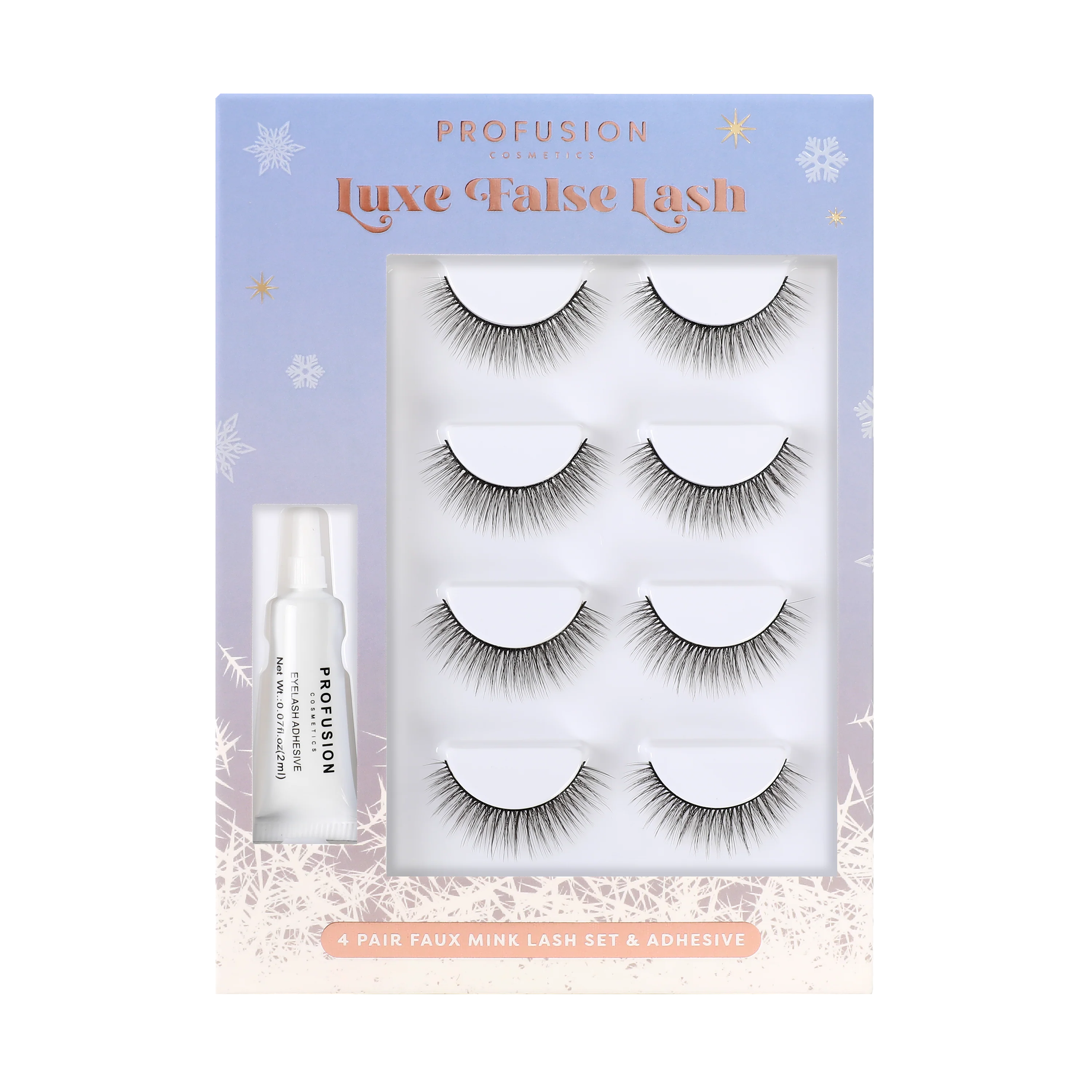 Elegant Frosted Snow Sparkle 4 Pair Luxe False Lash Set Verified