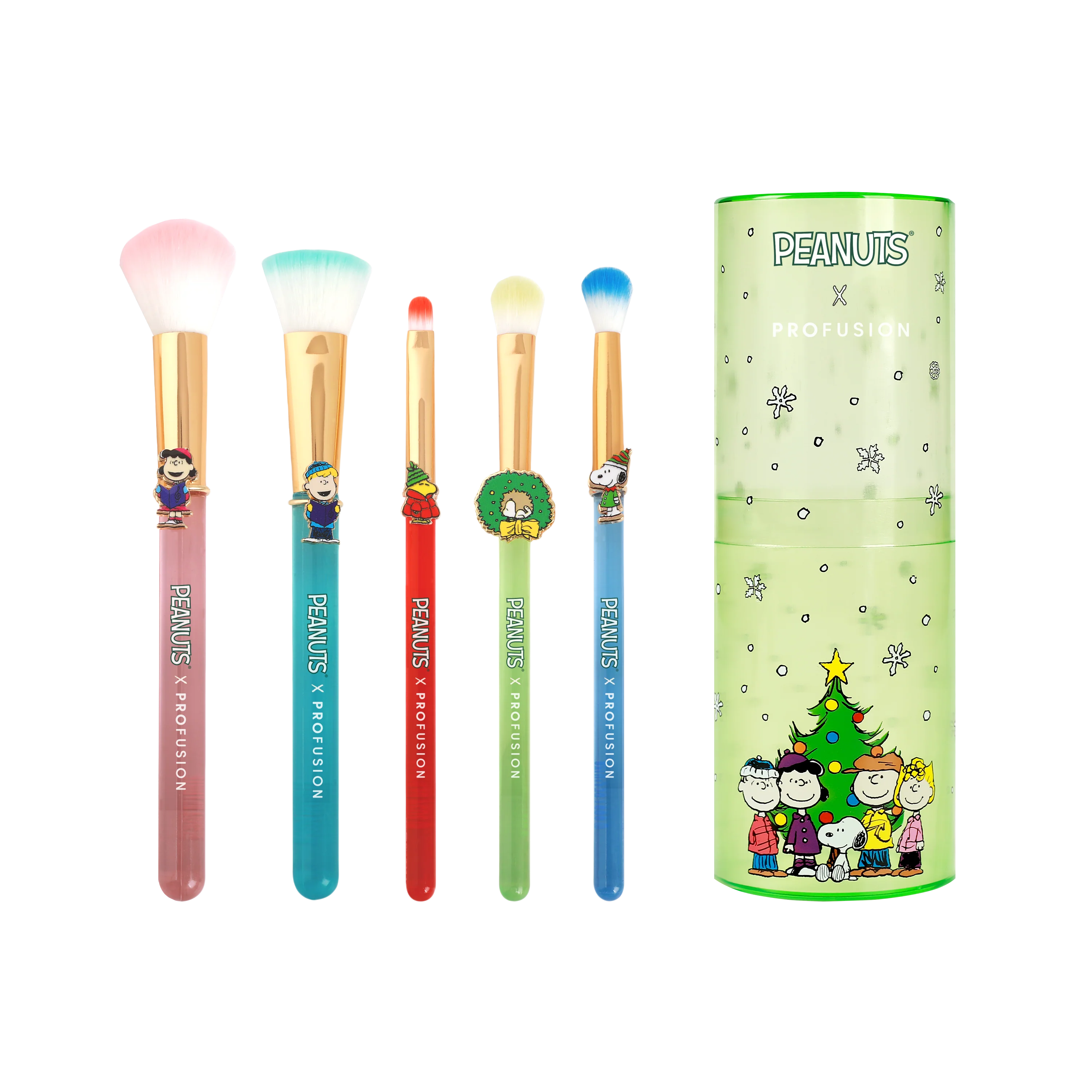 Carefully Designed Peanuts Holiday Merry Bright Brush Set with Case Crafted