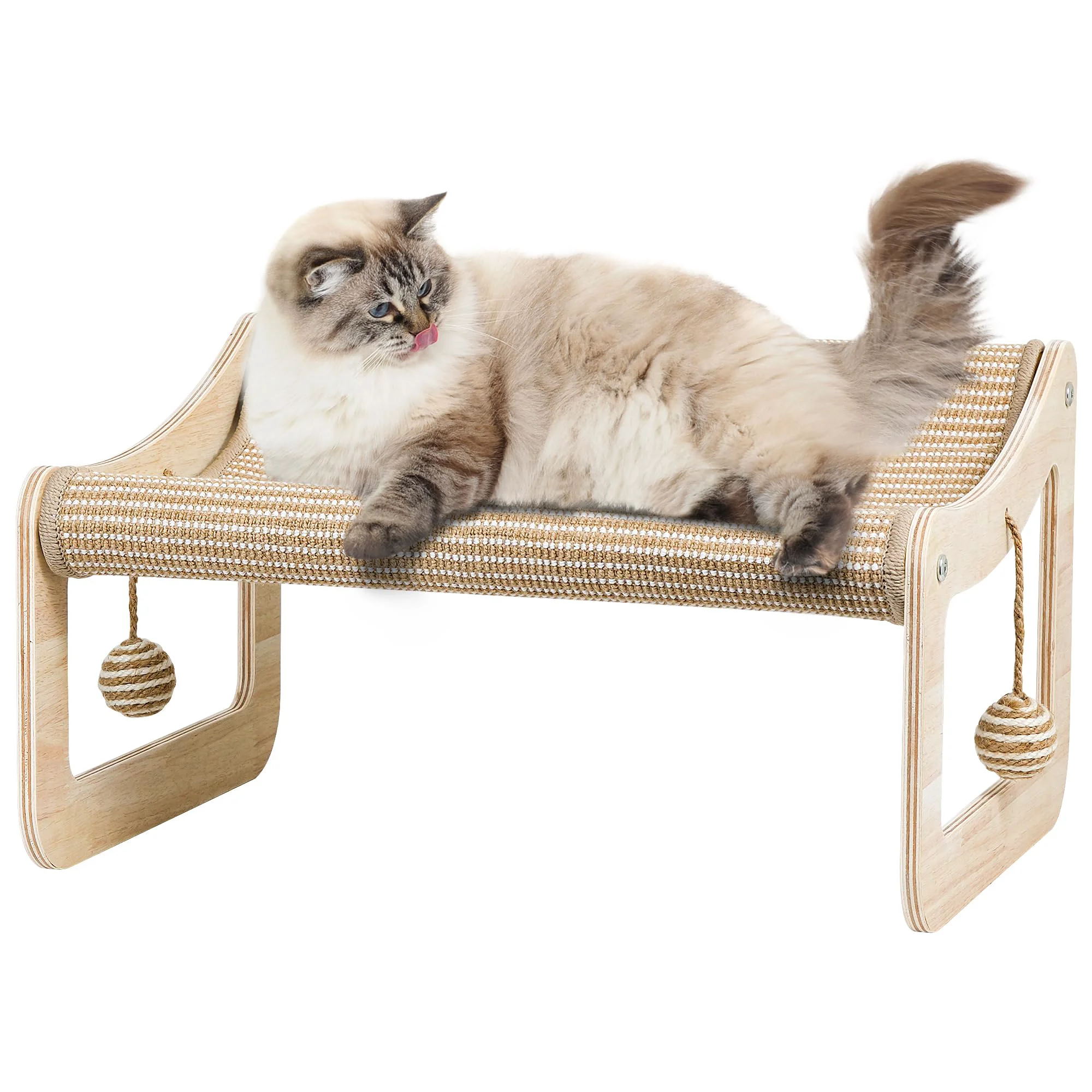 Fast PLITTPETTS Sisal Cat Scratcher Bed – 2-in-1 d Cat Chair Pine Wood Frame Authentic