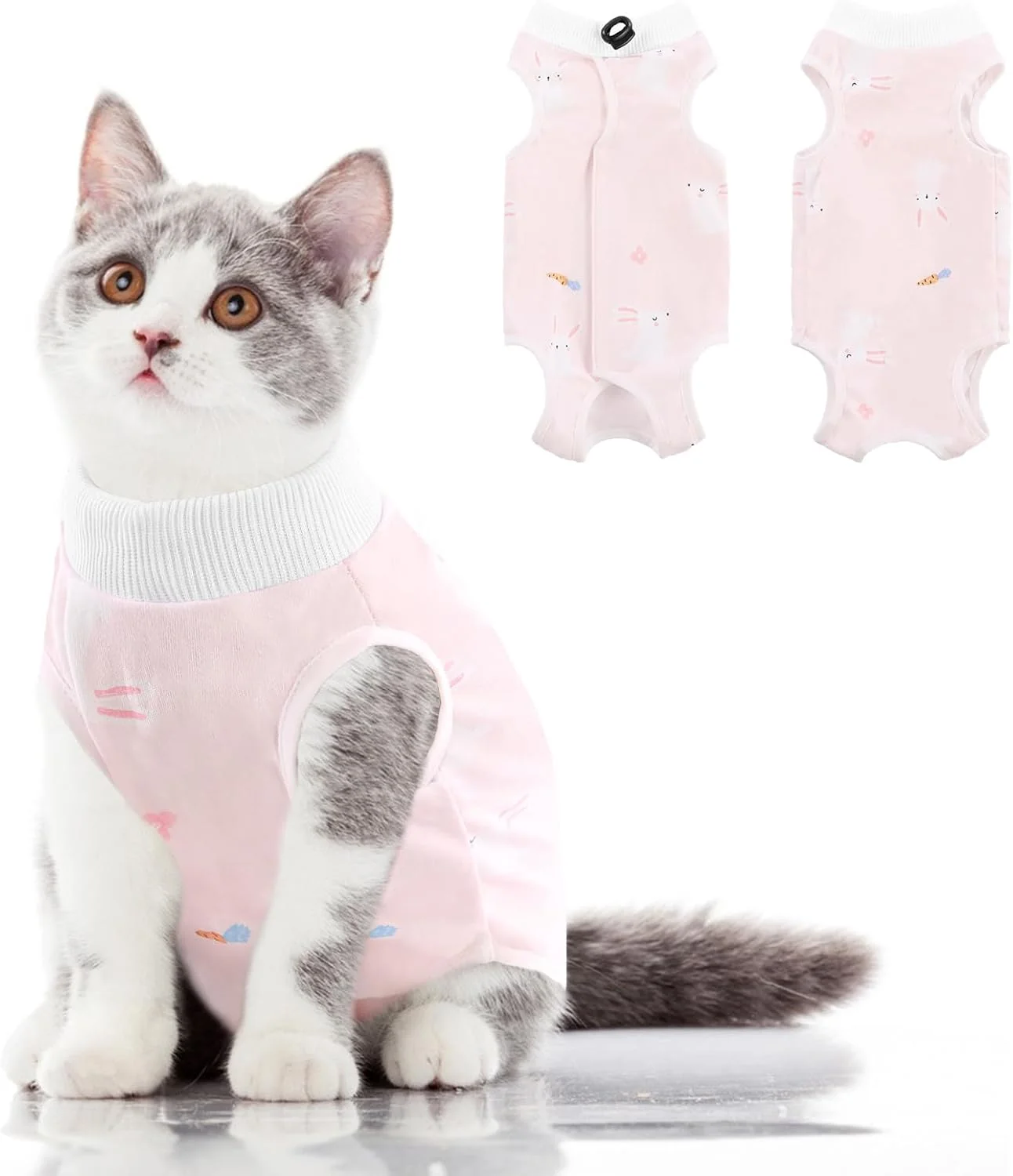 Easy-to-Use SUNFURA Cat Recovery Suit Kitten Surgical Full Bodysuit for Abdominal Wound Protector Anti Licking After Surgery Professional Bandages Cone E-Collar for Small Male Female Pets Lightweight