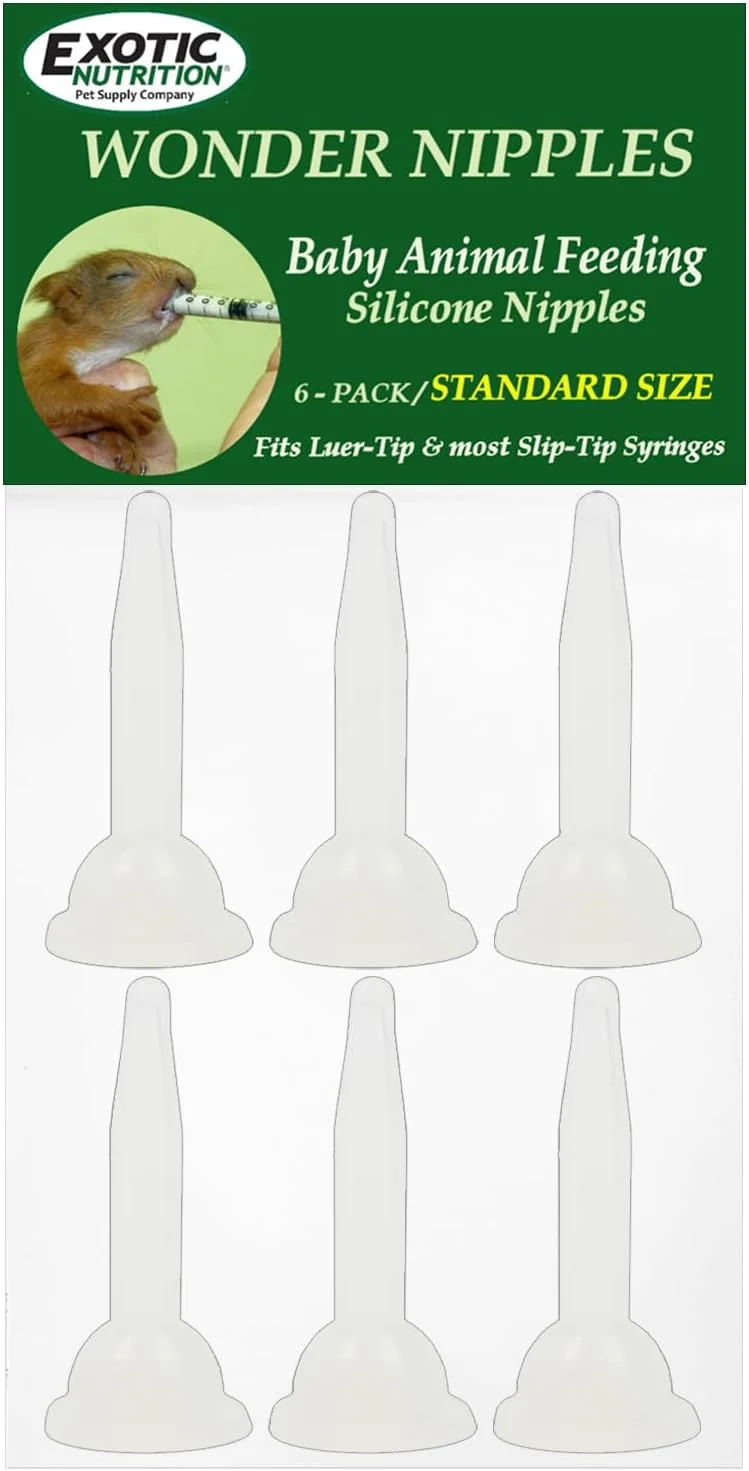 Optimized Wonder Nipple - Nursing Nipple for Baby Animals - Handfeeding Baby Squirrels Sugar Gliders Hedgehogs Guinea Pigs Racoons Prairie Dogs Opossums and More Standard Elegant