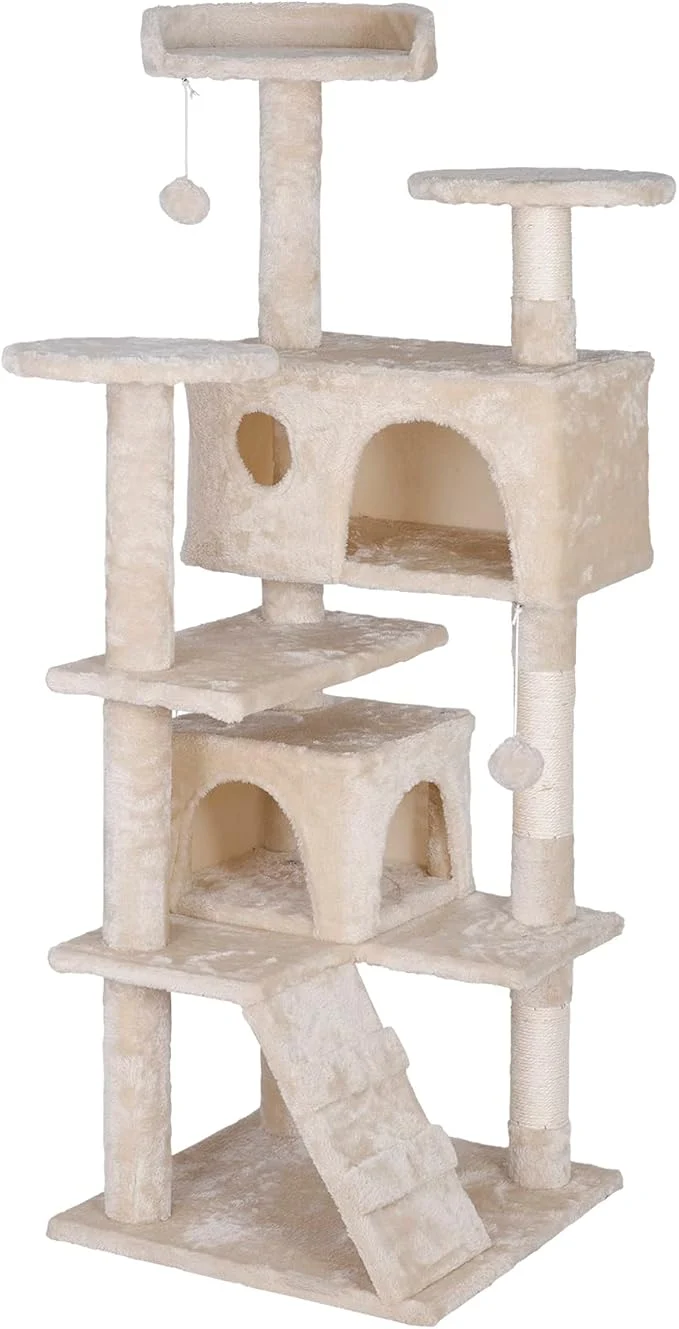 Relaxed Premium Cat Tree 54-Inch Tall Large Cat Condo Furniture High-Grade