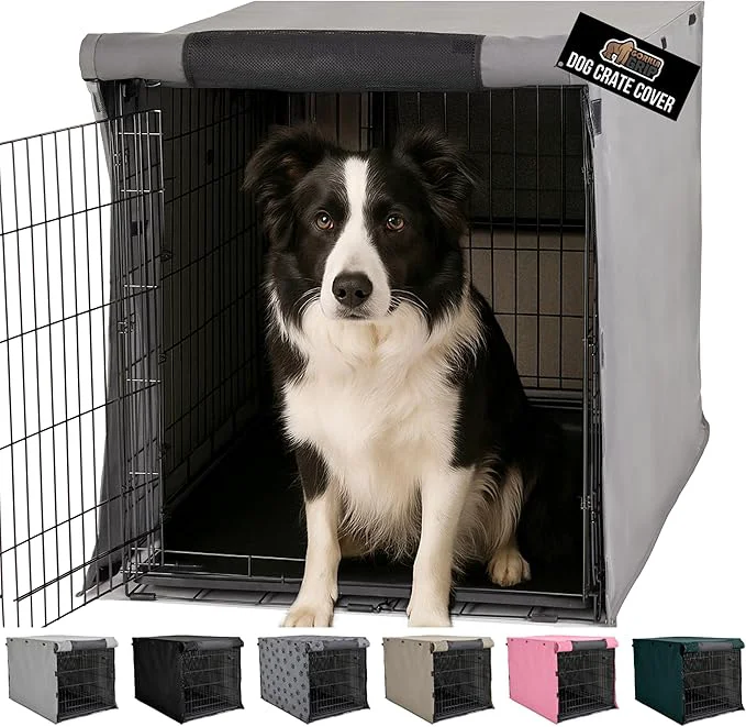 Solid GORILLA GRIP Dog Crate Covers Compatible Elite
