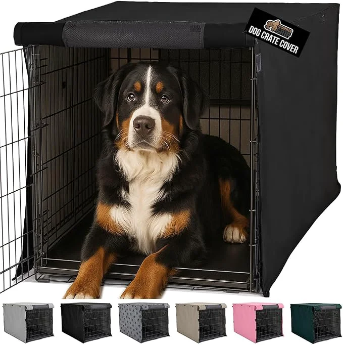 Stylish GORILLA GRIP Dog Crate Covers Compatible Detailed