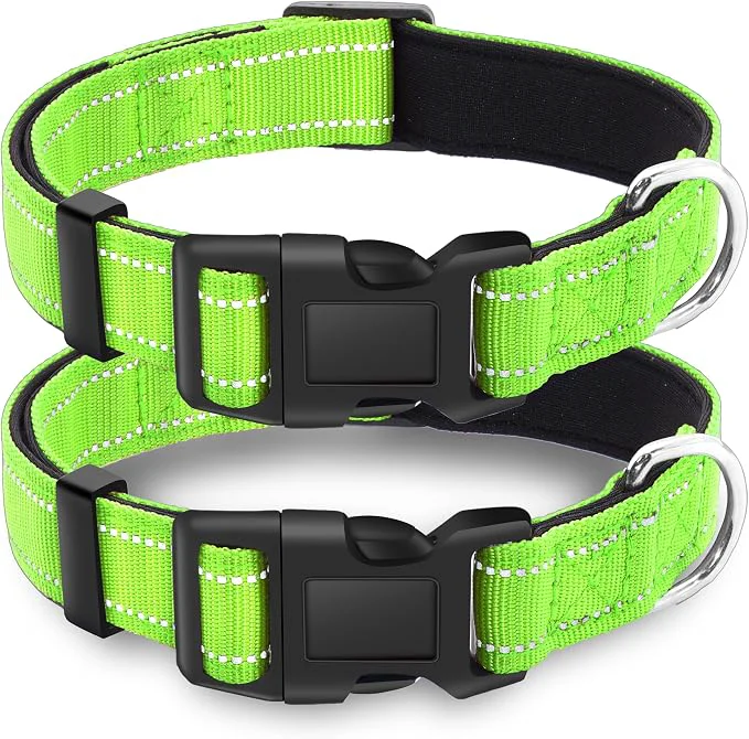 Easy-to-Use 2 Pack Reflective Dog Collar Smooth