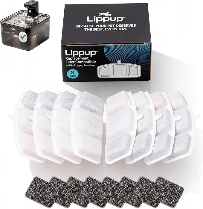 Outstanding Filters for Cat Water Fountain – 8 Filters 8 Sponges – 5-Stage Effective