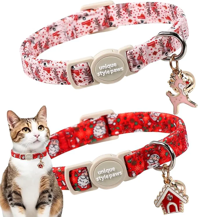 Smart Unique style paws 2 Pack Christmas Kitten Collar Breakaway Sophisticated
